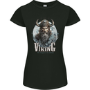 Viking the Kingdom of Valhalla Womens Petite Cut T-Shirt Black