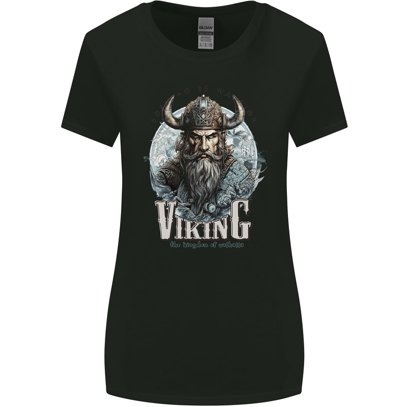 Viking the Kingdom of Valhalla Womens Wider Cut T-Shirt Black