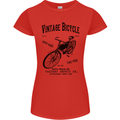 Vintage Bicycle Cycling Cyclist Retro Bike Womens Petite Cut T-Shirt Red