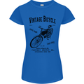 Vintage Bicycle Cycling Cyclist Retro Bike Womens Petite Cut T-Shirt Royal Blue