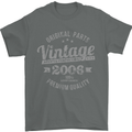 Vintage Year 18th Birthday 2006 Mens T-Shirt 100% Cotton Charcoal