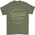 Vintage Year 18th Birthday 2006 Mens T-Shirt 100% Cotton Military Green