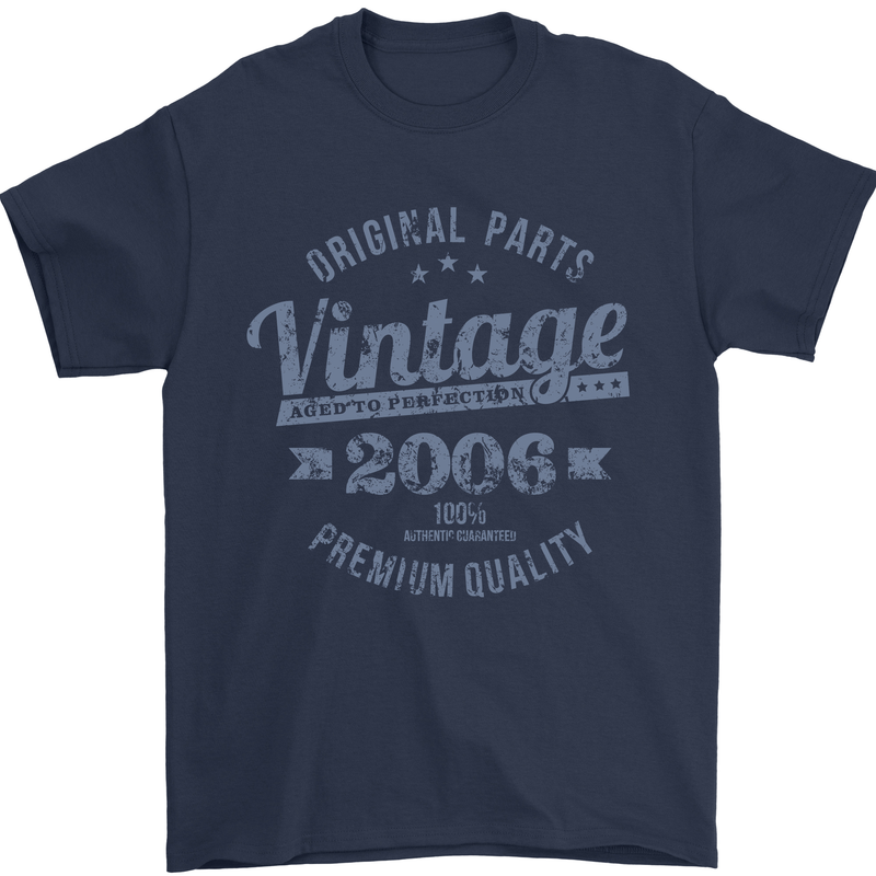 Vintage Year 18th Birthday 2006 Mens T-Shirt 100% Cotton Navy Blue
