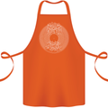 Vinyl Music Sound Waves Turntable DJ Decks Cotton Apron 100% Organic Orange