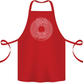 Vinyl Music Sound Waves Turntable DJ Decks Cotton Apron 100% Organic Red