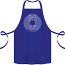 Vinyl Music Sound Waves Turntable DJ Decks Cotton Apron 100% Organic Royal Blue
