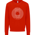 Vinyl Music Sound Waves Turntable DJ Decks Kids Sweatshirt Jumper Bright Red