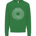 Vinyl Music Sound Waves Turntable DJ Decks Kids Sweatshirt Jumper Irish Green