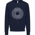 Vinyl Music Sound Waves Turntable DJ Decks Kids Sweatshirt Jumper Navy Blue