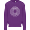 Vinyl Music Sound Waves Turntable DJ Decks Kids Sweatshirt Jumper Purple