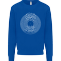 Vinyl Music Sound Waves Turntable DJ Decks Kids Sweatshirt Jumper Royal Blue