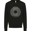 Vinyl Music Sound Waves Turntable DJ Decks Mens Sweatshirt Jumper Black