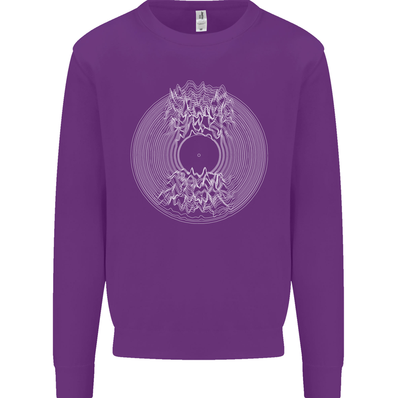 Vinyl Music Sound Waves Turntable DJ Decks Mens Sweatshirt Jumper Purple