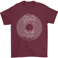 Vinyl Music Sound Waves Turntable DJ Decks Mens T-Shirt 100% Cotton Maroon