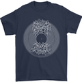 Vinyl Music Sound Waves Turntable DJ Decks Mens T-Shirt 100% Cotton Navy Blue