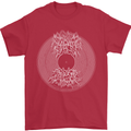 Vinyl Music Sound Waves Turntable DJ Decks Mens T-Shirt 100% Cotton Red