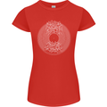 Vinyl Music Sound Waves Turntable DJ Decks Womens Petite Cut T-Shirt Red