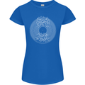 Vinyl Music Sound Waves Turntable DJ Decks Womens Petite Cut T-Shirt Royal Blue