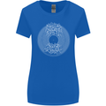 Vinyl Music Sound Waves Turntable DJ Decks Womens Wider Cut T-Shirt Royal Blue