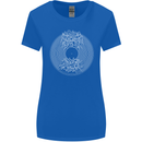 Vinyl Music Sound Waves Turntable DJ Decks Womens Wider Cut T-Shirt Royal Blue