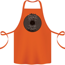 Vinyl Music Sound Waves Turntable Decks DJ Cotton Apron 100% Organic Orange