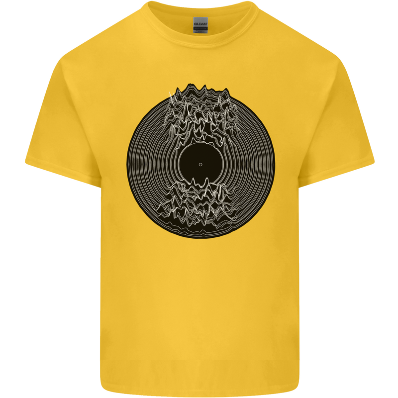 Vinyl Music Sound Waves Turntable Decks DJ Kids T-Shirt Childrens Yellow