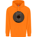 Vinyl Music Sound Waves Turntable Decks DJ Mens 80% Cotton Hoodie Orange