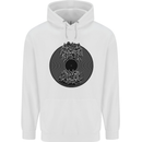 Vinyl Music Sound Waves Turntable Decks DJ Mens 80% Cotton Hoodie White