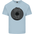 Vinyl Music Sound Waves Turntable Decks DJ Mens Cotton T-Shirt Tee Top Light Blue