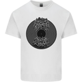 Vinyl Music Sound Waves Turntable Decks DJ Mens Cotton T-Shirt Tee Top White