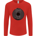 Vinyl Music Sound Waves Turntable Decks DJ Mens Long Sleeve T-Shirt Red