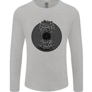 Vinyl Music Sound Waves Turntable Decks DJ Mens Long Sleeve T-Shirt Sports Grey