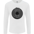 Vinyl Music Sound Waves Turntable Decks DJ Mens Long Sleeve T-Shirt White