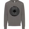 Vinyl Music Sound Waves Turntable Decks DJ Mens Sweatshirt Jumper Charcoal