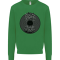 Vinyl Music Sound Waves Turntable Decks DJ Mens Sweatshirt Jumper Irish Green