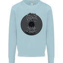 Vinyl Music Sound Waves Turntable Decks DJ Mens Sweatshirt Jumper Light Blue