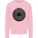 Vinyl Music Sound Waves Turntable Decks DJ Mens Sweatshirt Jumper Light Pink