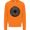 Vinyl Music Sound Waves Turntable Decks DJ Mens Sweatshirt Jumper Orange