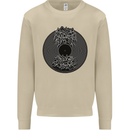 Vinyl Music Sound Waves Turntable Decks DJ Mens Sweatshirt Jumper Sand
