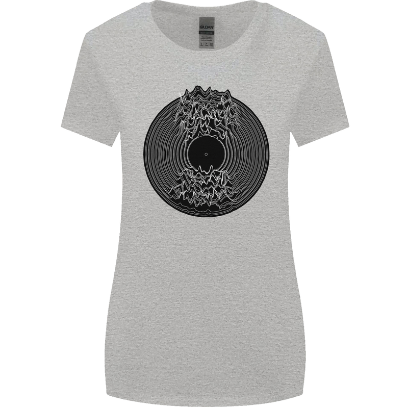 Vinyl Music Sound Waves Turntable Decks DJ Womens Wider Cut T-Shirt Sports Grey