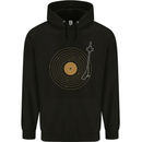 Vinyl Record Galaxy Music Record Turntable Mens 80% Cotton Hoodie Black