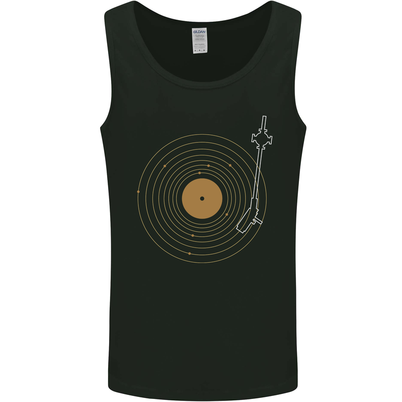 Vinyl Record Galaxy Music Record Turntable Mens Vest Tank Top Black