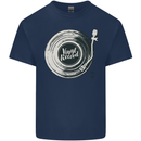 Vinyl Record Music Turntable DJ Kids T-Shirt Childrens Navy Blue