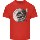 Vinyl Record Music Turntable DJ Kids T-Shirt Childrens Red