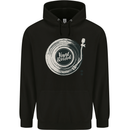 Vinyl Record Music Turntable DJ Mens 80% Cotton Hoodie Black