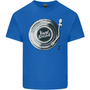 Vinyl Record Music Turntable DJ Mens Cotton T-Shirt Tee Top Royal Blue