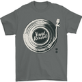 Vinyl Record Music Turntable DJ Mens T-Shirt 100% Cotton Charcoal