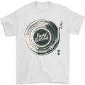 Vinyl Record Music Turntable DJ Mens T-Shirt 100% Cotton White