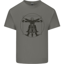 Vitruvian Biker Motorcycle Motorbike Bikie Mens Cotton T-Shirt Tee Top Charcoal