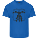 Vitruvian Biker Motorcycle Motorbike Bikie Mens Cotton T-Shirt Tee Top Royal Blue